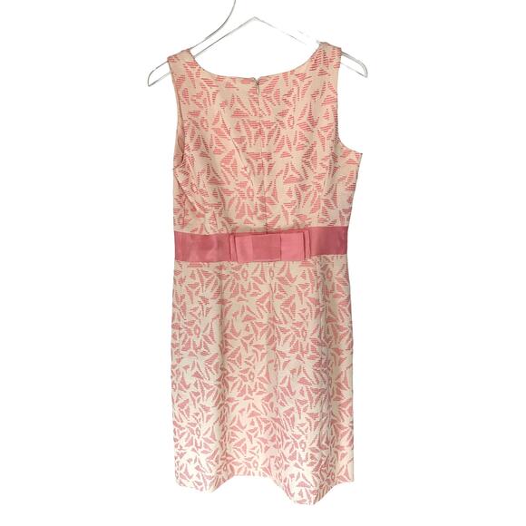 Ann Taylor Pink Whimsical Spring Summer Sleeveless Bow Sheath Dress Size 10 - Picture 6 of 8